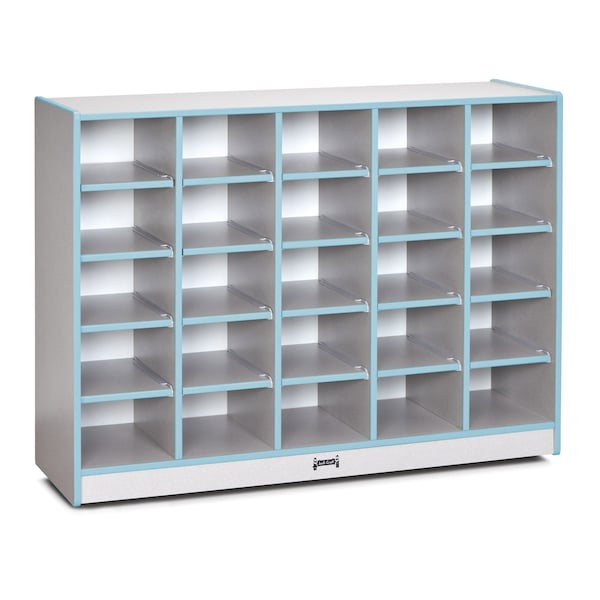 Jonti-Craft Rainbow Accents 25 Cubbie-Tray Mobile Storage, without Trays, Coastal Blue 0425JCWW131 - main